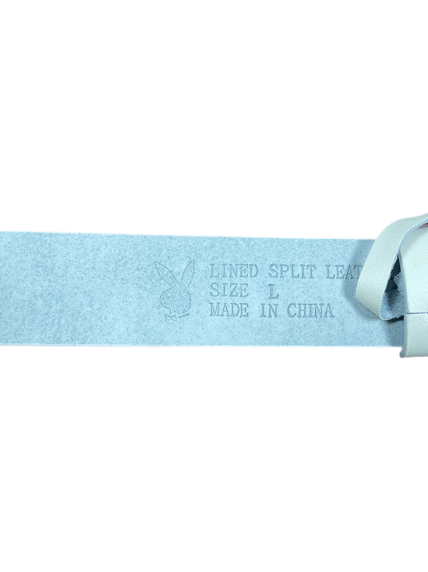Y2k Playboy Leather Belt White 2004