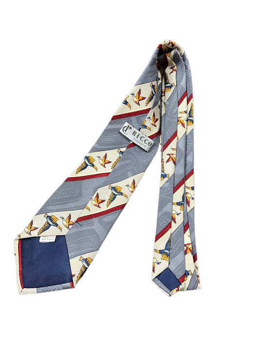 Vintage Ricco Tie Goose Silver Beige