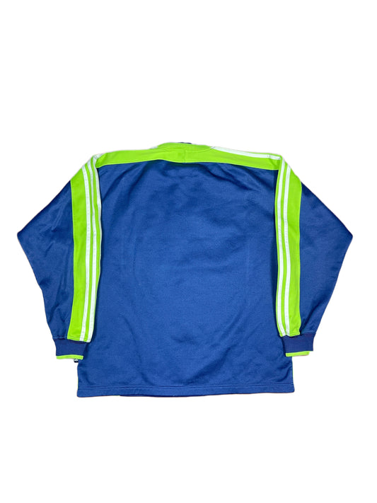 Vintage Adidas Sweatshirt Navy Green - L