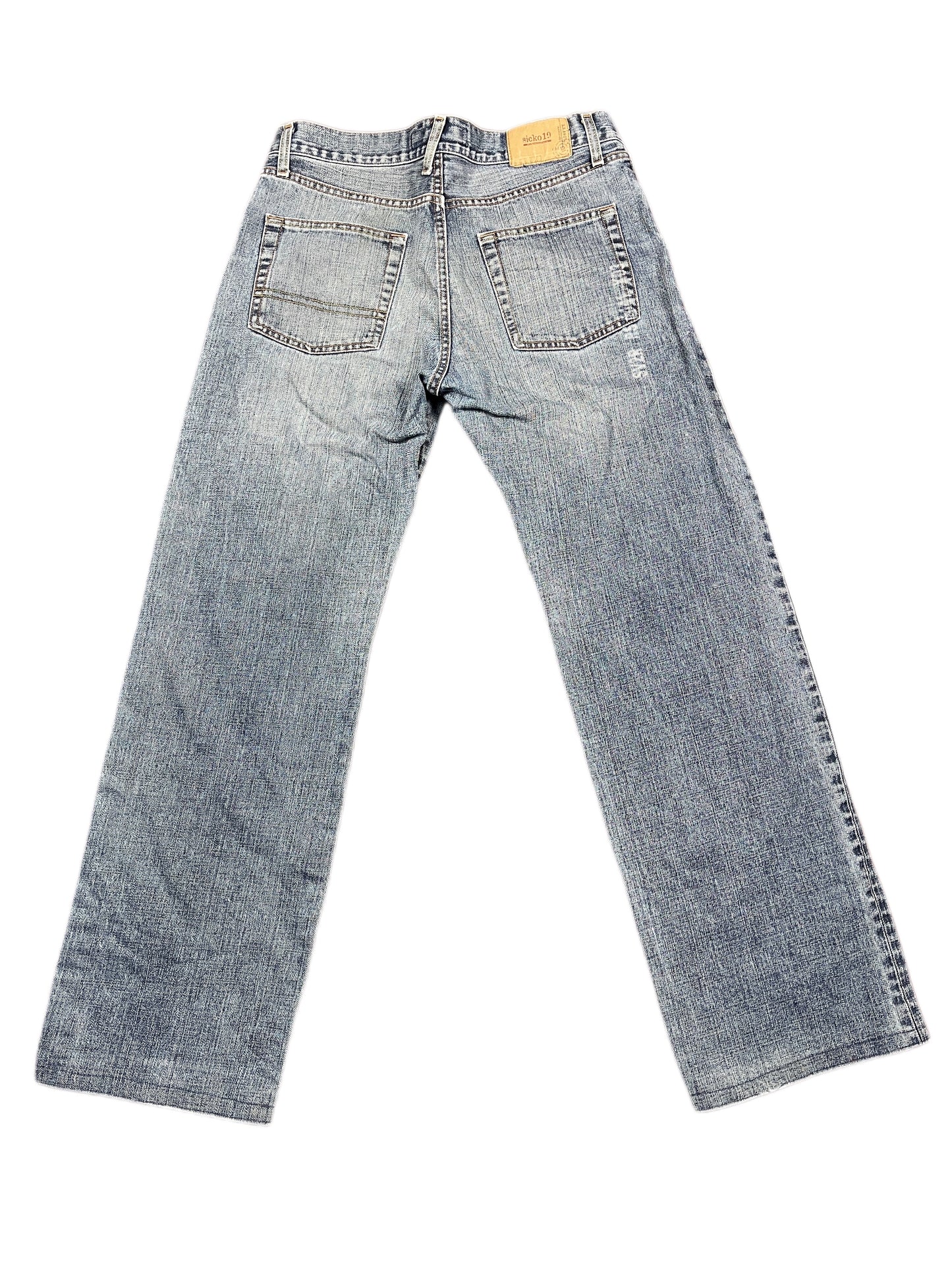 Y2k Sickonineteen Bootcut Denim Pants Blue - M