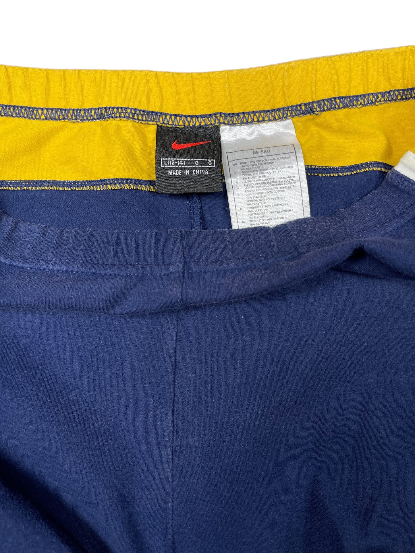 Vintage Nike Sport Shorts Navy Yellow - S