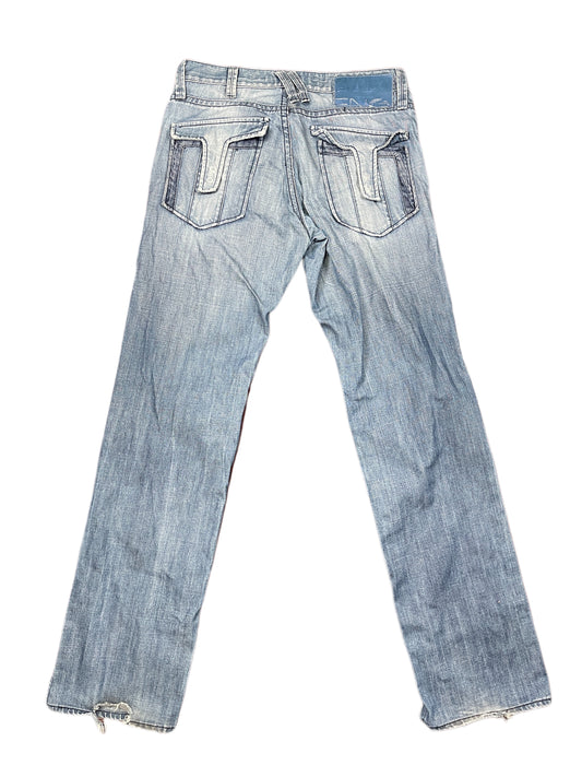 Y2k Energie Low Waist Bootcut Denim Pants Blue - M/L