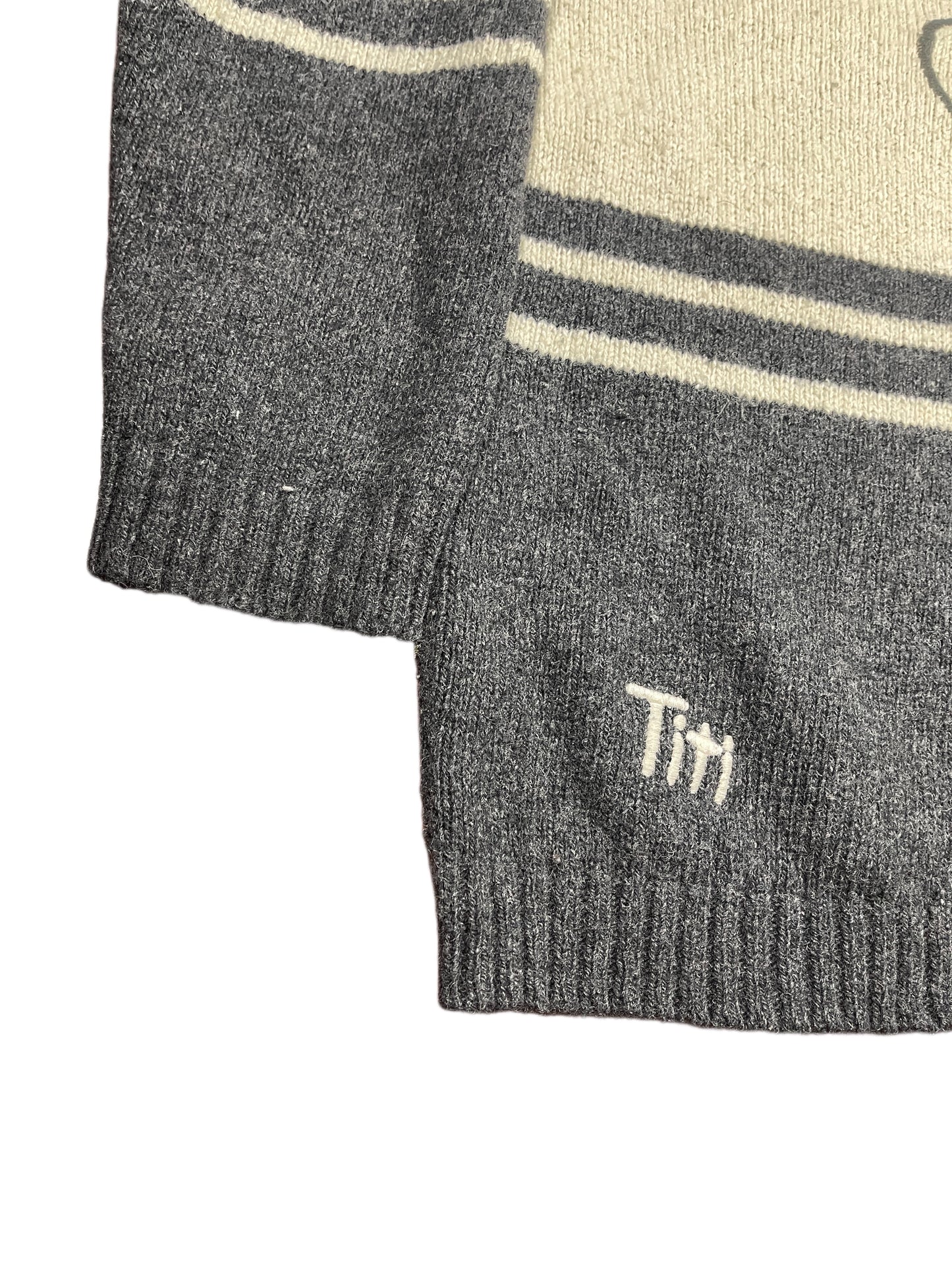 Vintage Tweety 2000 Chunky Knitted Sweatshirt White Gray - L