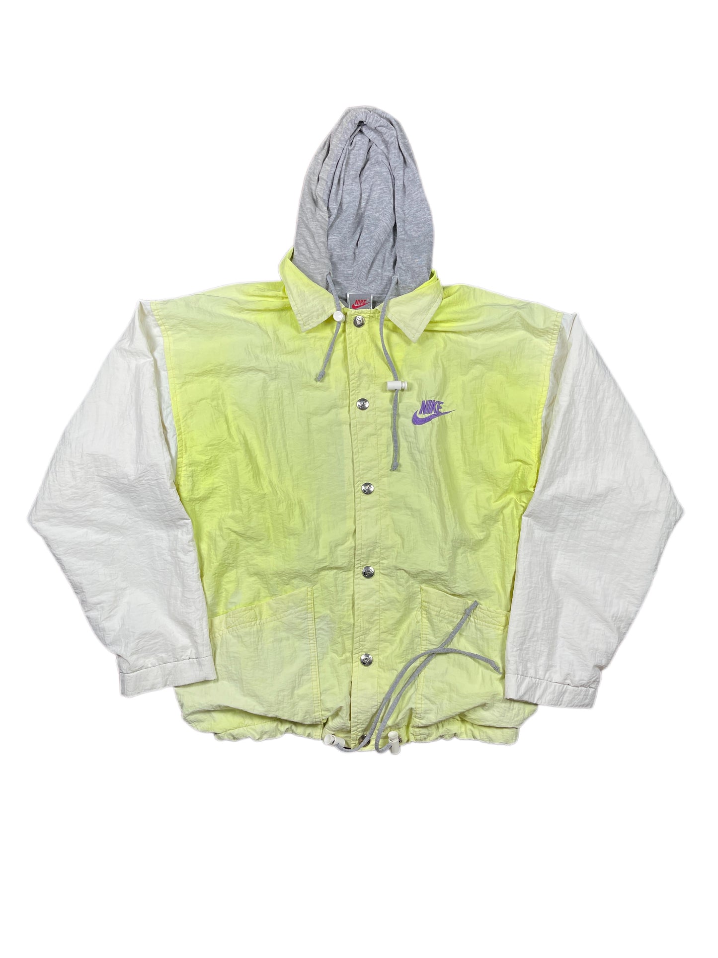Vintage Nike 1980s Jacket Neon Yellow Gray - S