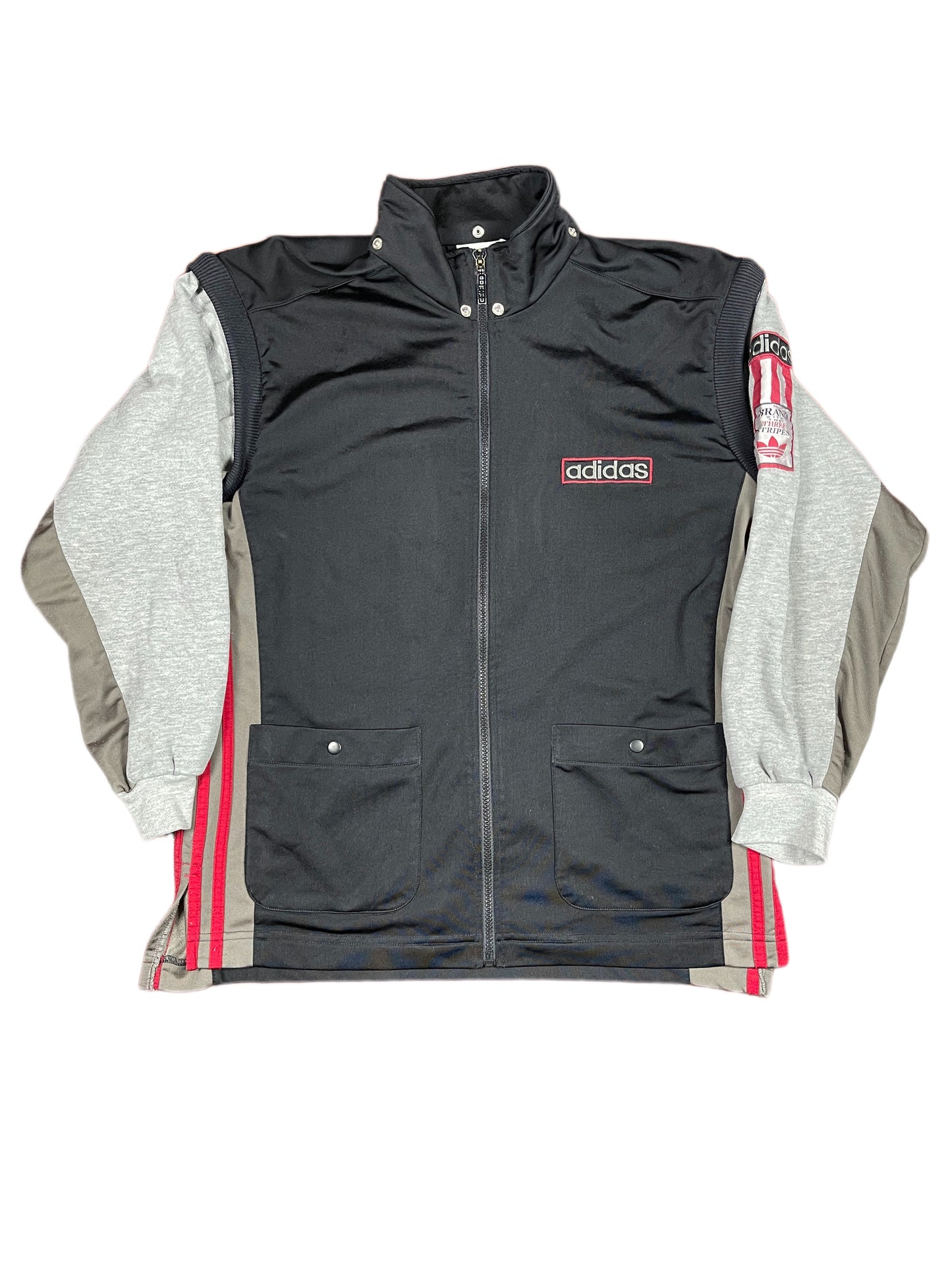 Vintage Adidas 2000s Sport Jacket Vest Black Gray - S