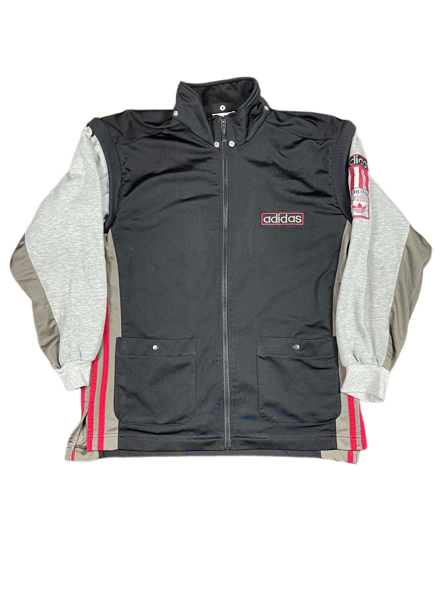 Vintage Adidas 2000s Sport Jacket Vest Black Gray - S