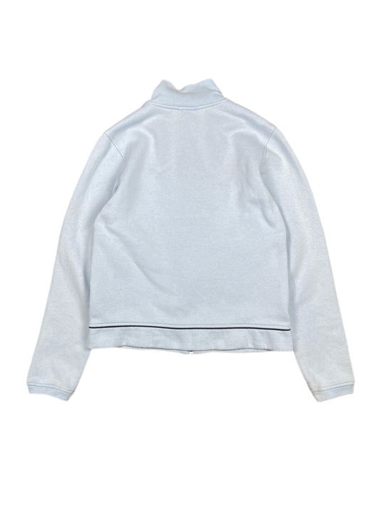 Vintage Adidas Zip Sweatshirt Baby Blue - S