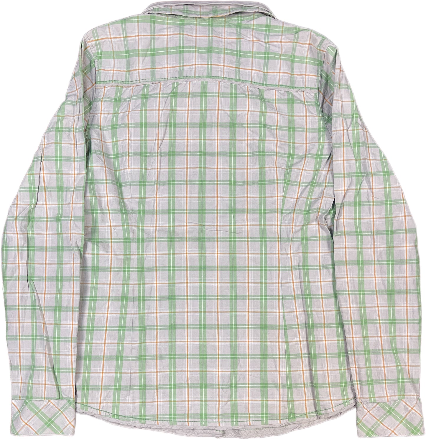 Y2K Wissmach Long Sleeve Shirt Green Squared Pattern Cotton Blend S