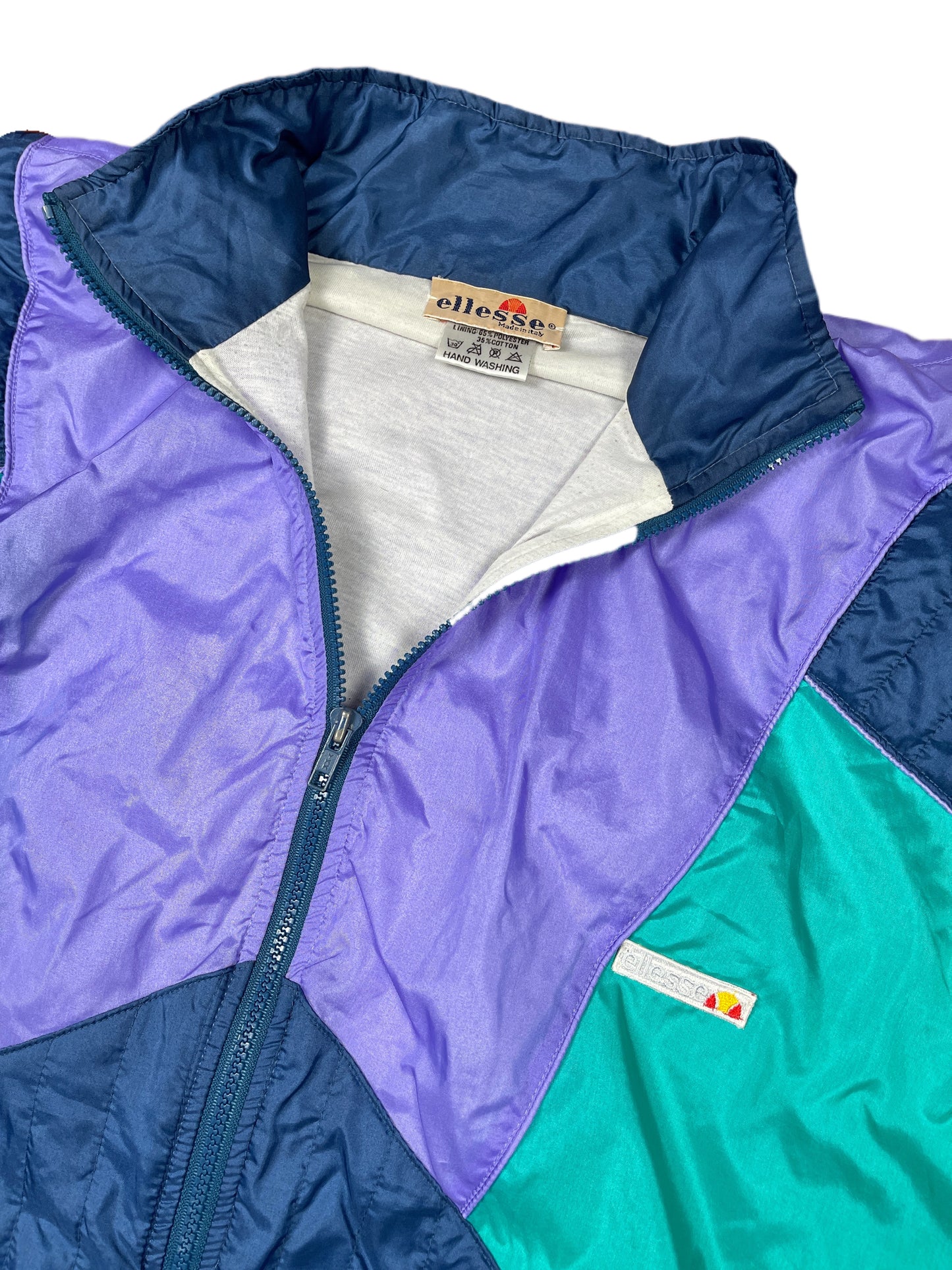 Vintage Ellesse Sport Jacket with Removable Sleeves Purple Navy - L