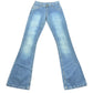 Y2k Celtic Low Waist Flared Denim Pants Blue - XS
