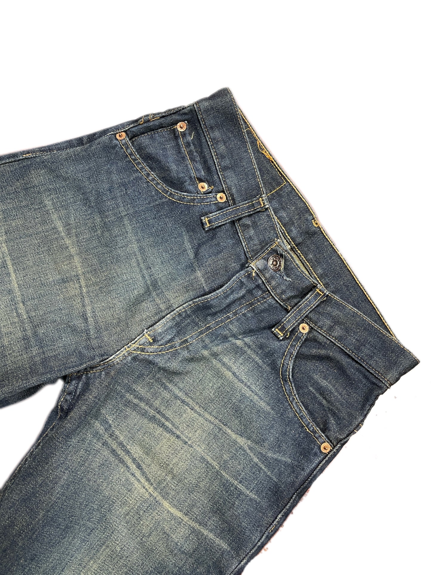 Vintage Levi's Flared Low Waist Denim Pants Blue - S/M