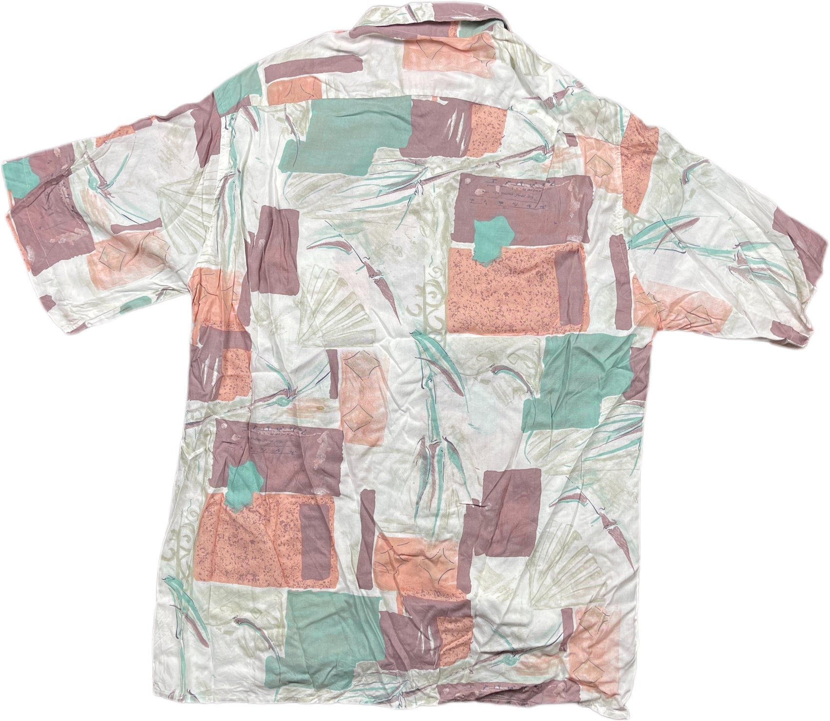 Vintage Carlo Comberti Short Sleeve Shirt Multicolor Viscose L-XL