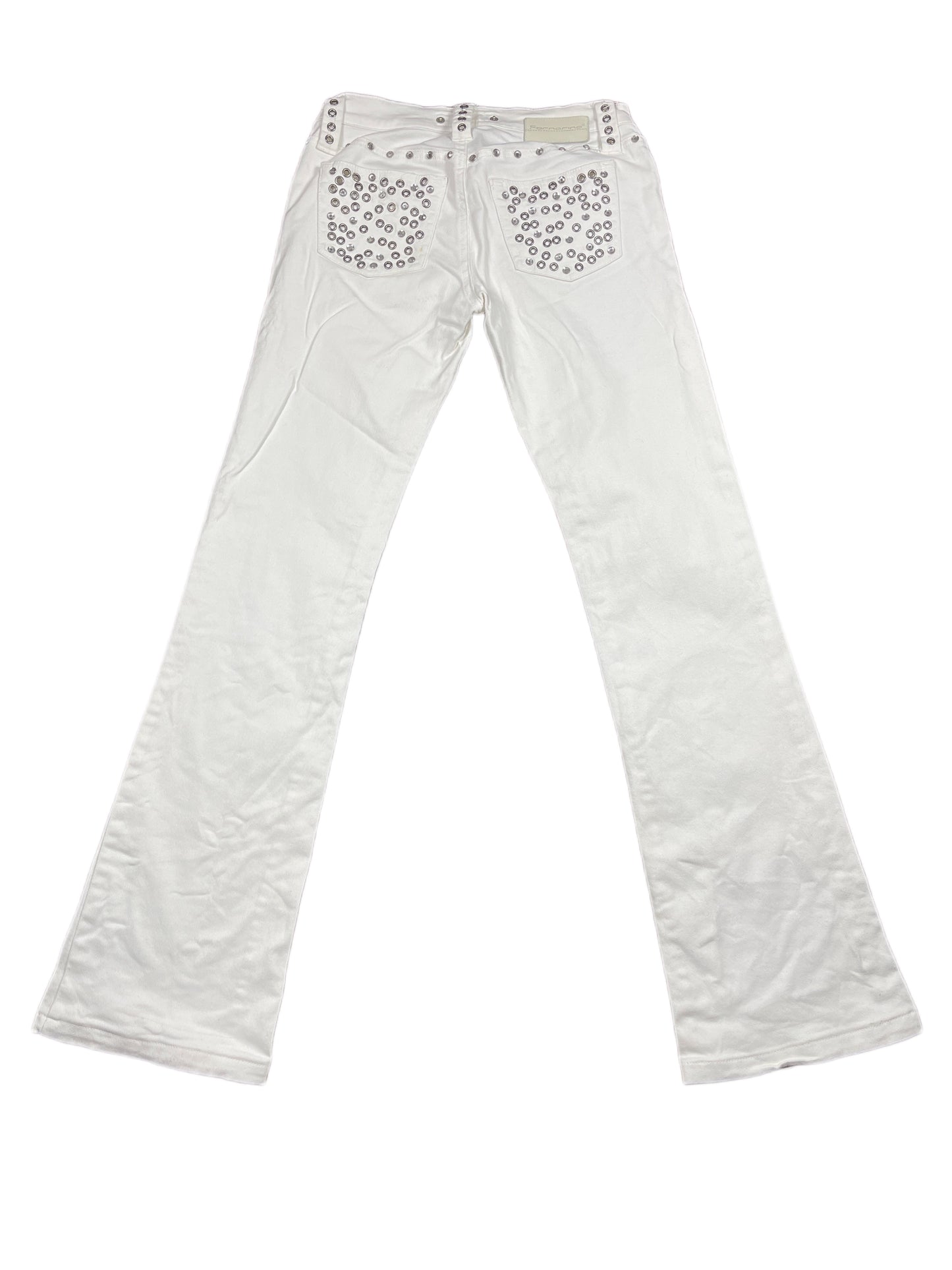 Y2k Fornarina 2000s Bootcut Low Waist Denim Pants White - S/M