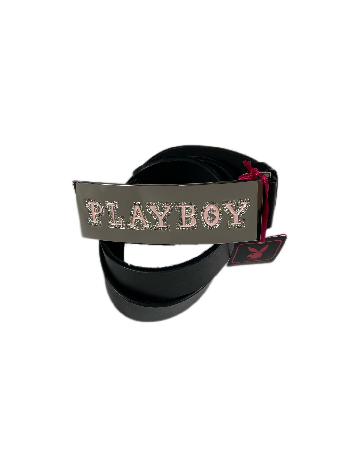 Y2k Playboy Leather Plug Belt Black 2004