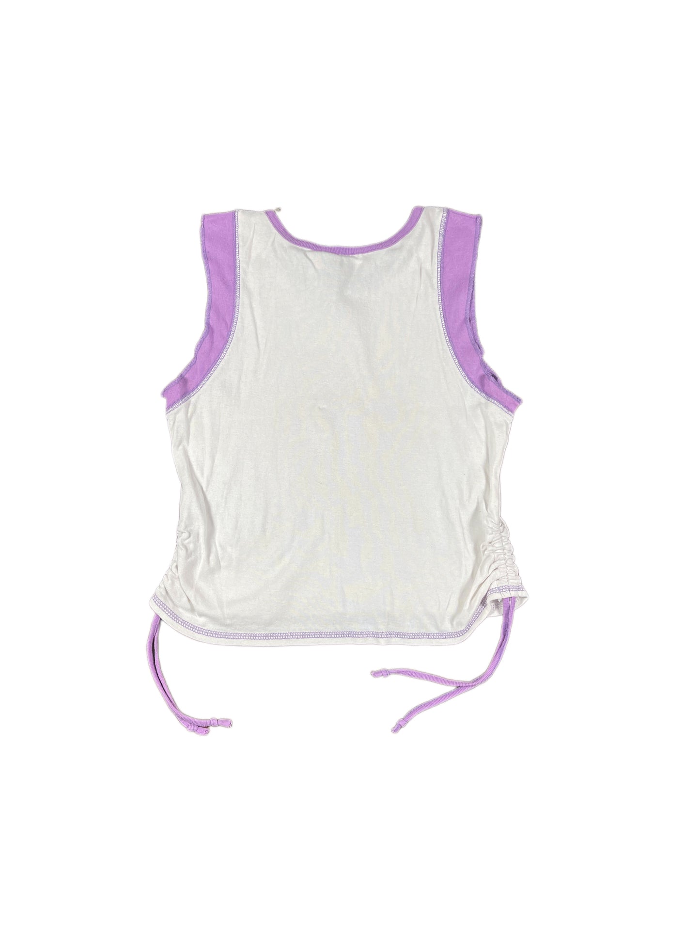 Y2k Trena Zone Sleeveless Top White Lilac - XS/S