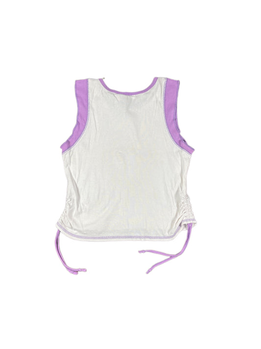 Y2k Trena Zone Sleeveless Top White Lilac - XS/S