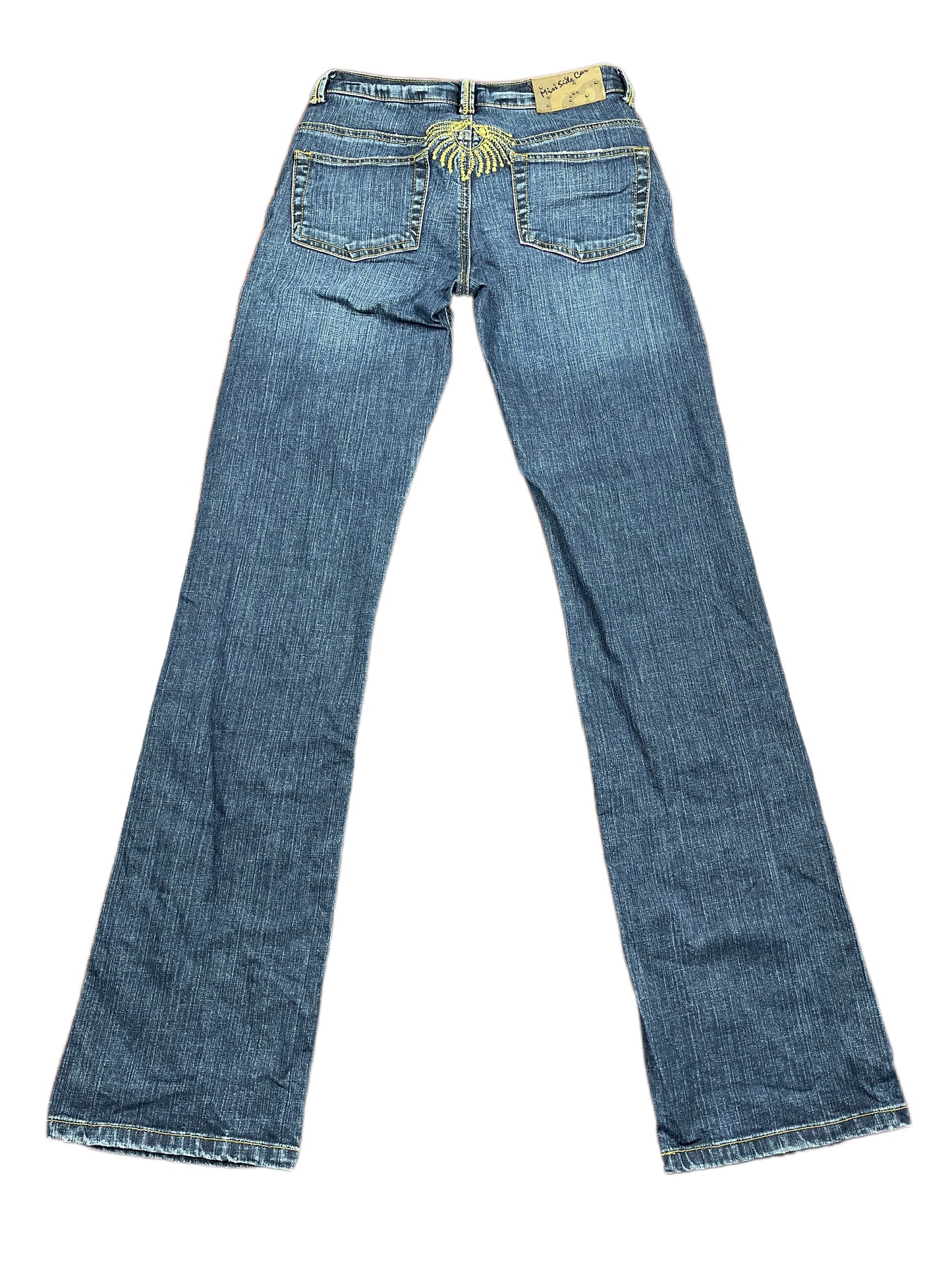 Y2k Miss Sidecar Bootcut Low Waist Denim Pants Blue - M