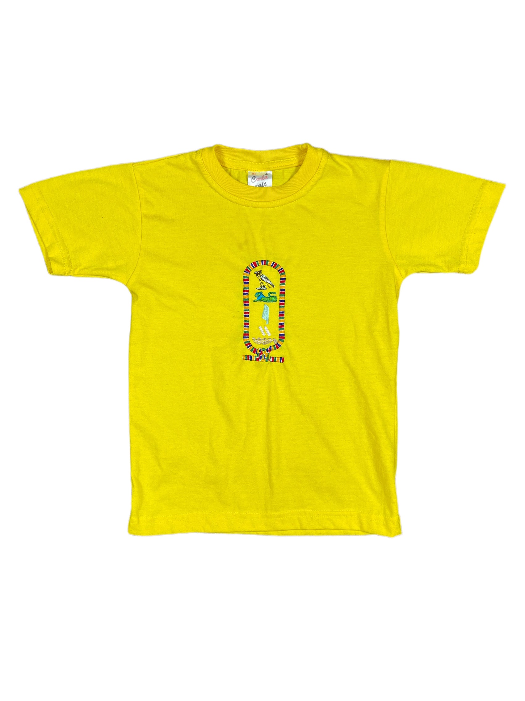 Vintage Egypt Short Sleeve Top Yellow 90s - XXS