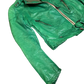 Replay Green Leather Jacket 2000s Biker | XS