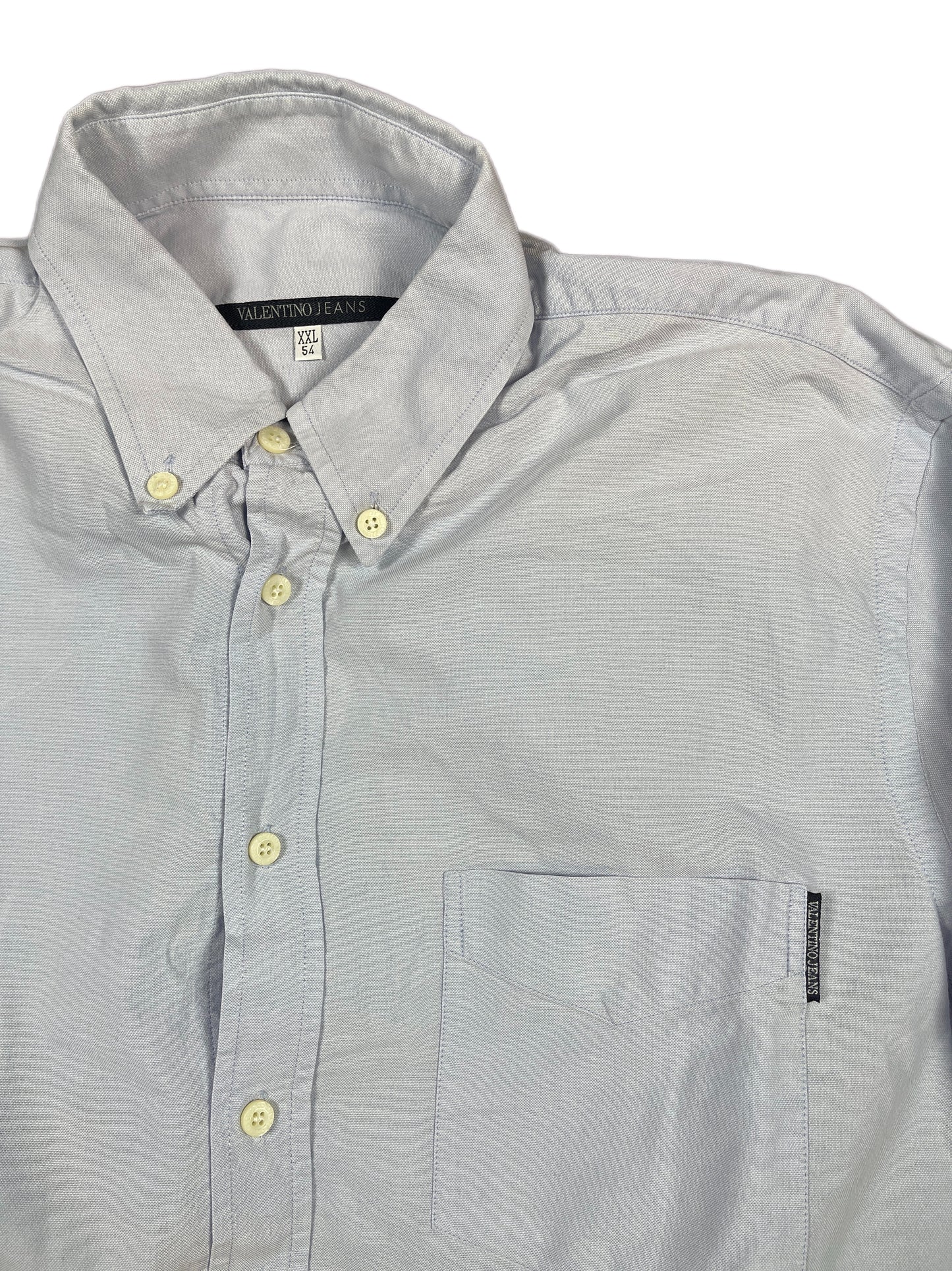 Vintage Valentino Jeans Long Sleeve Shirt Blue - XXL