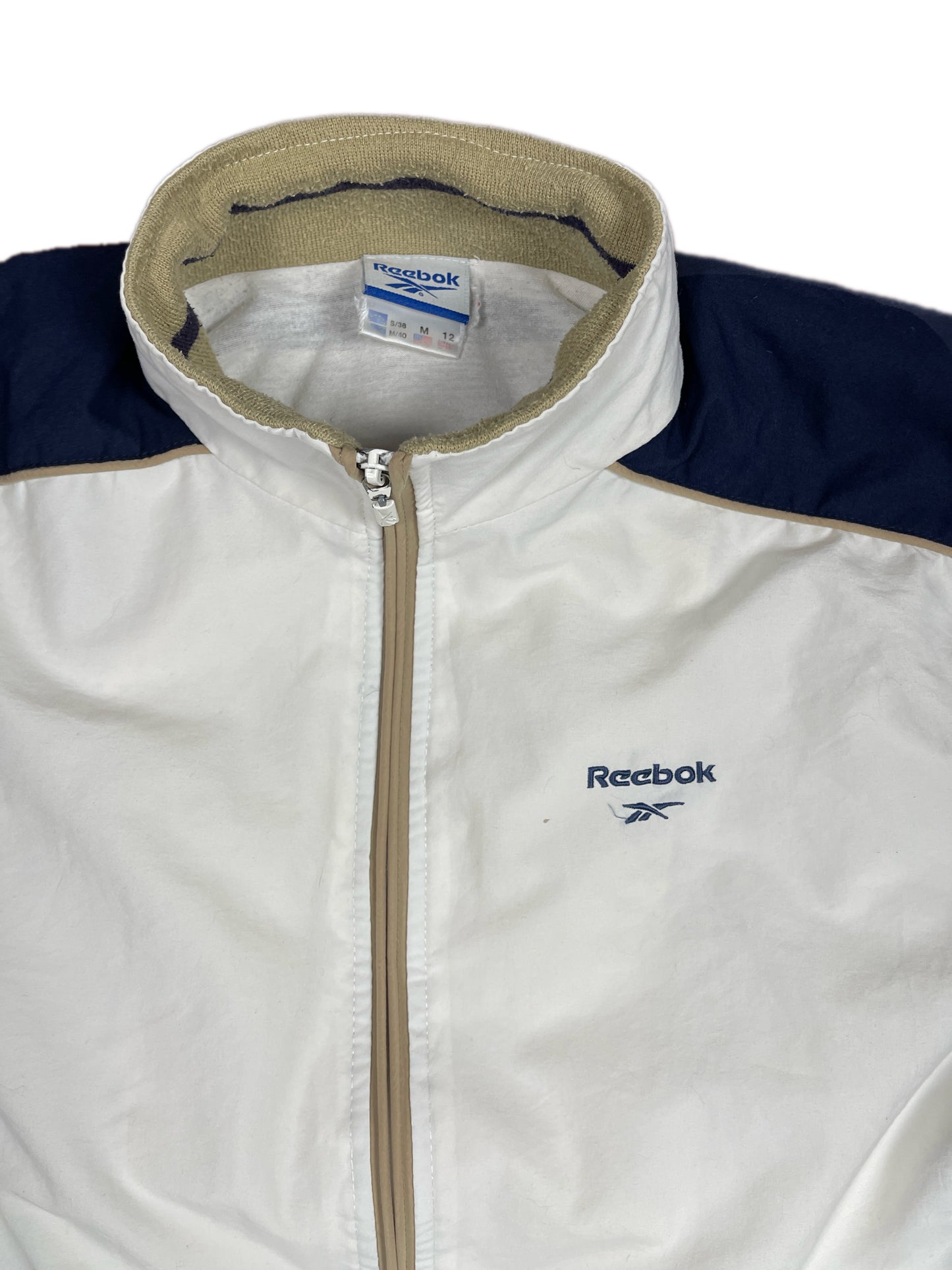 Y2k 2000s Reebok Sport Jacket White Navy M