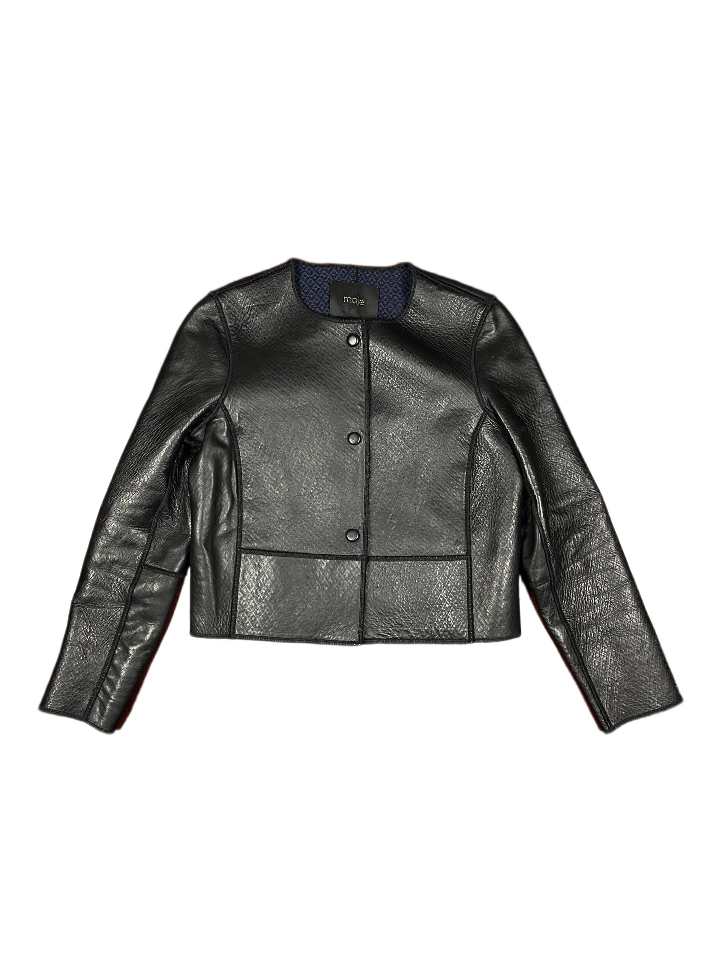 Maje Leather Jacket Black - M