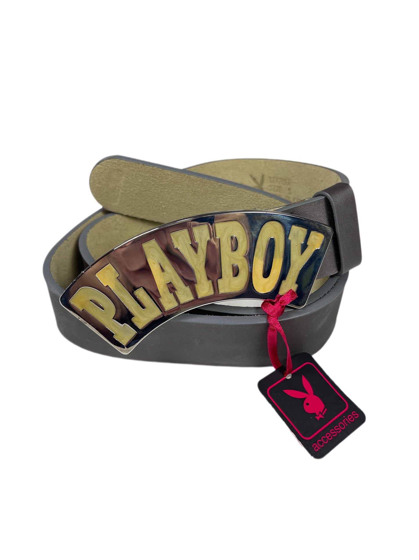 Y2k Playboy Leather Plug Belt Gray 2004