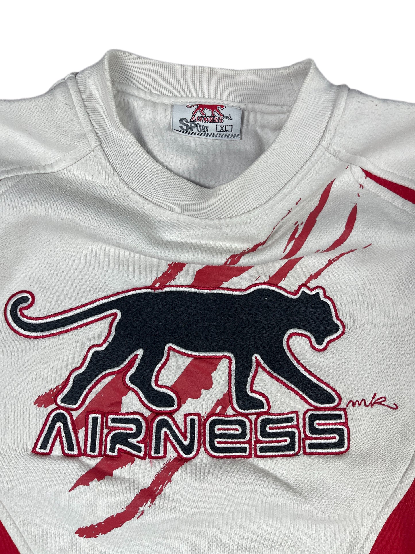 Y2k Airness Sweatshirt White Red - XL