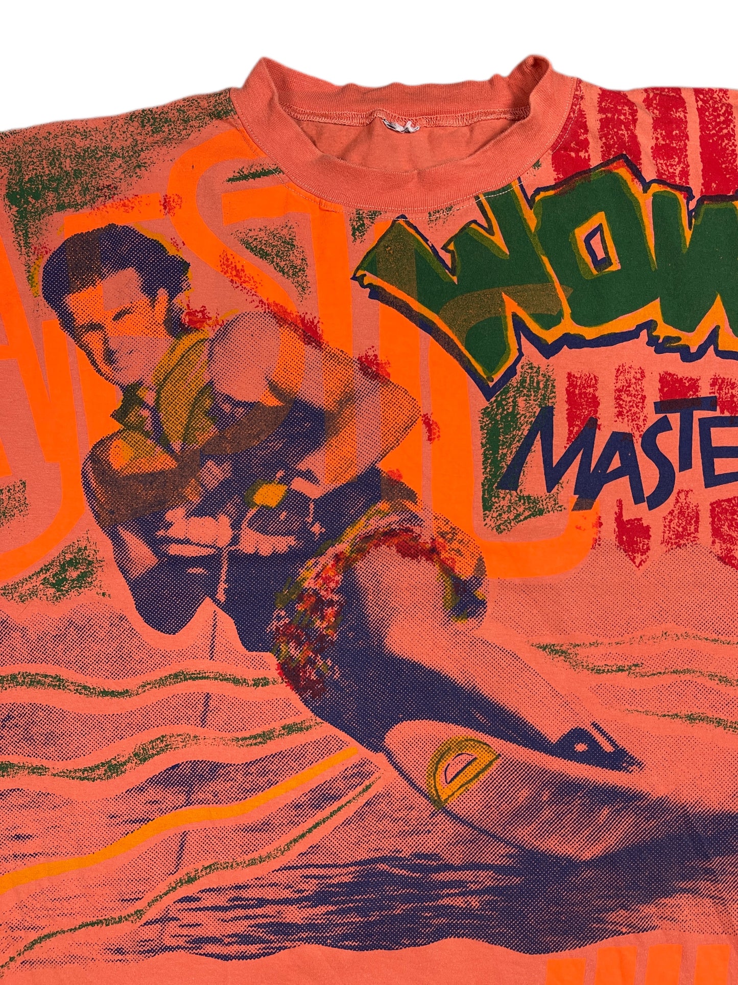 Vintage Surf Master WOW T-Shirt Orange Red - XL
