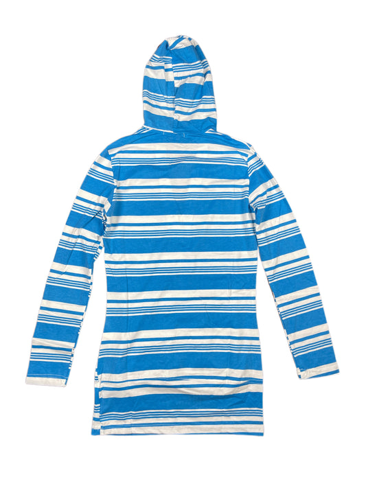 Y2k Moda Piu Long Sleeve Dress with Hood White Blue - M/L