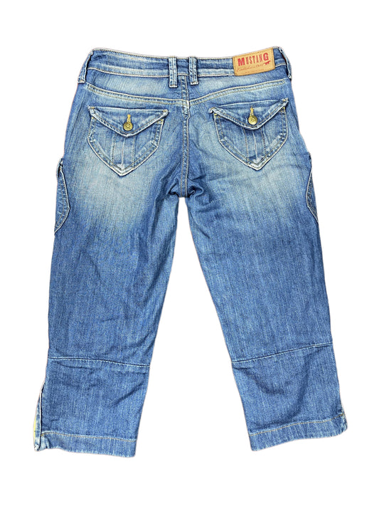 Y2k Mustang Low Waist Denim Capri Pants Blue - S/M