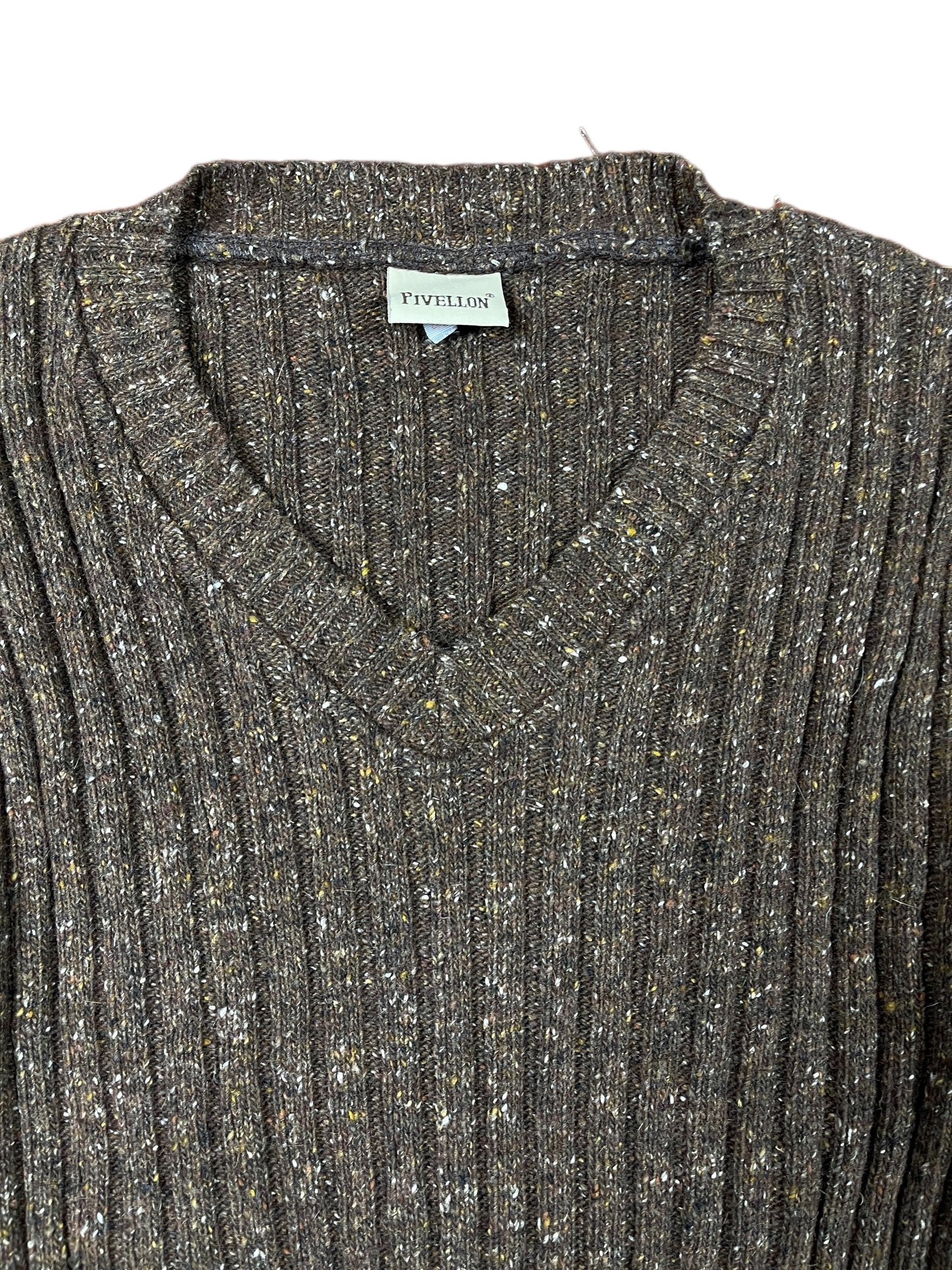 Vintage Pivellon 1990s Knitted Sweatshirt Brown XL