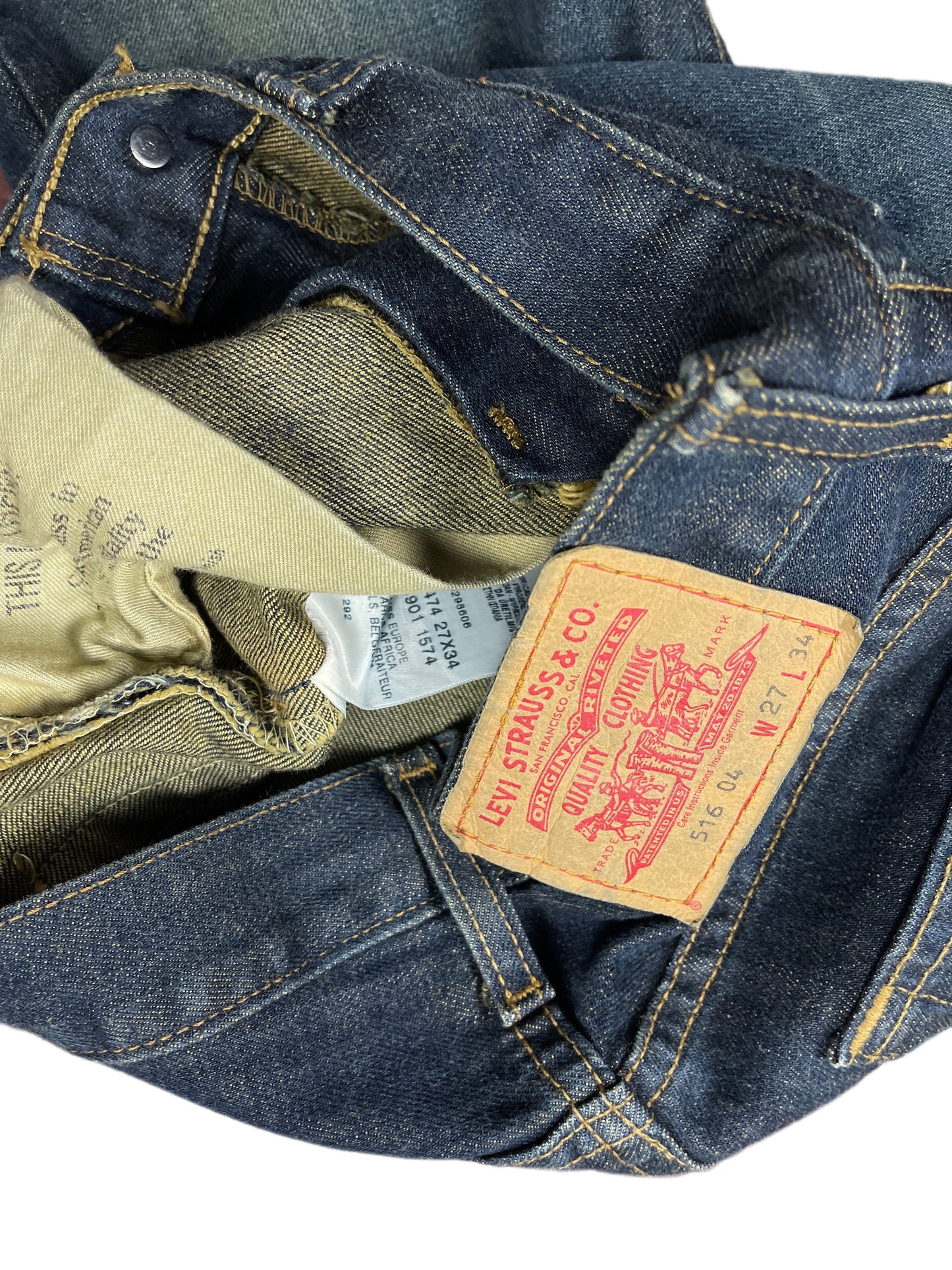 Vintage Levi's Flared Low Waist Denim Pants Blue - S/M