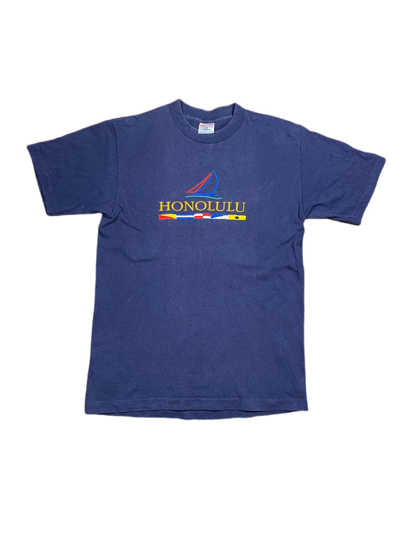 Vintage Honolulu SInglestitch T-Shirt Navy - L