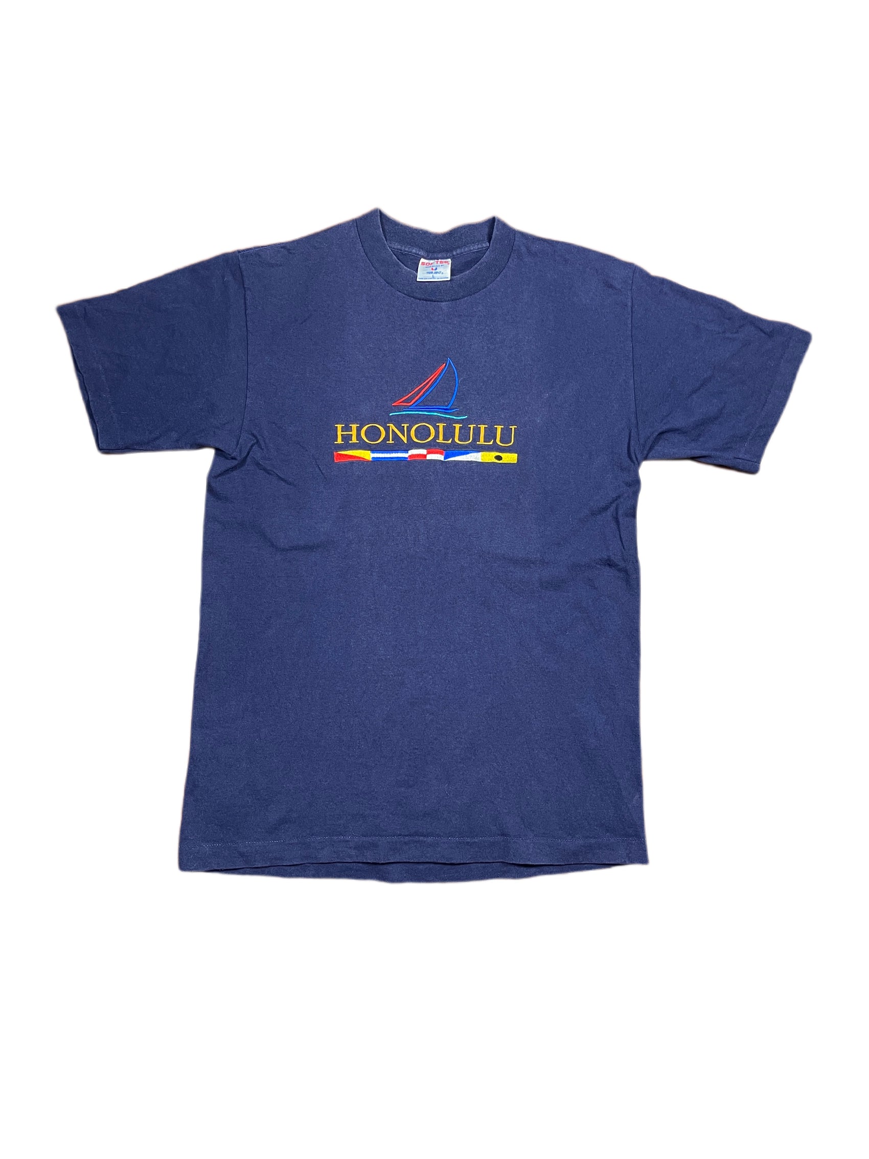 Vintage Honolulu SInglestitch T-Shirt Navy - L