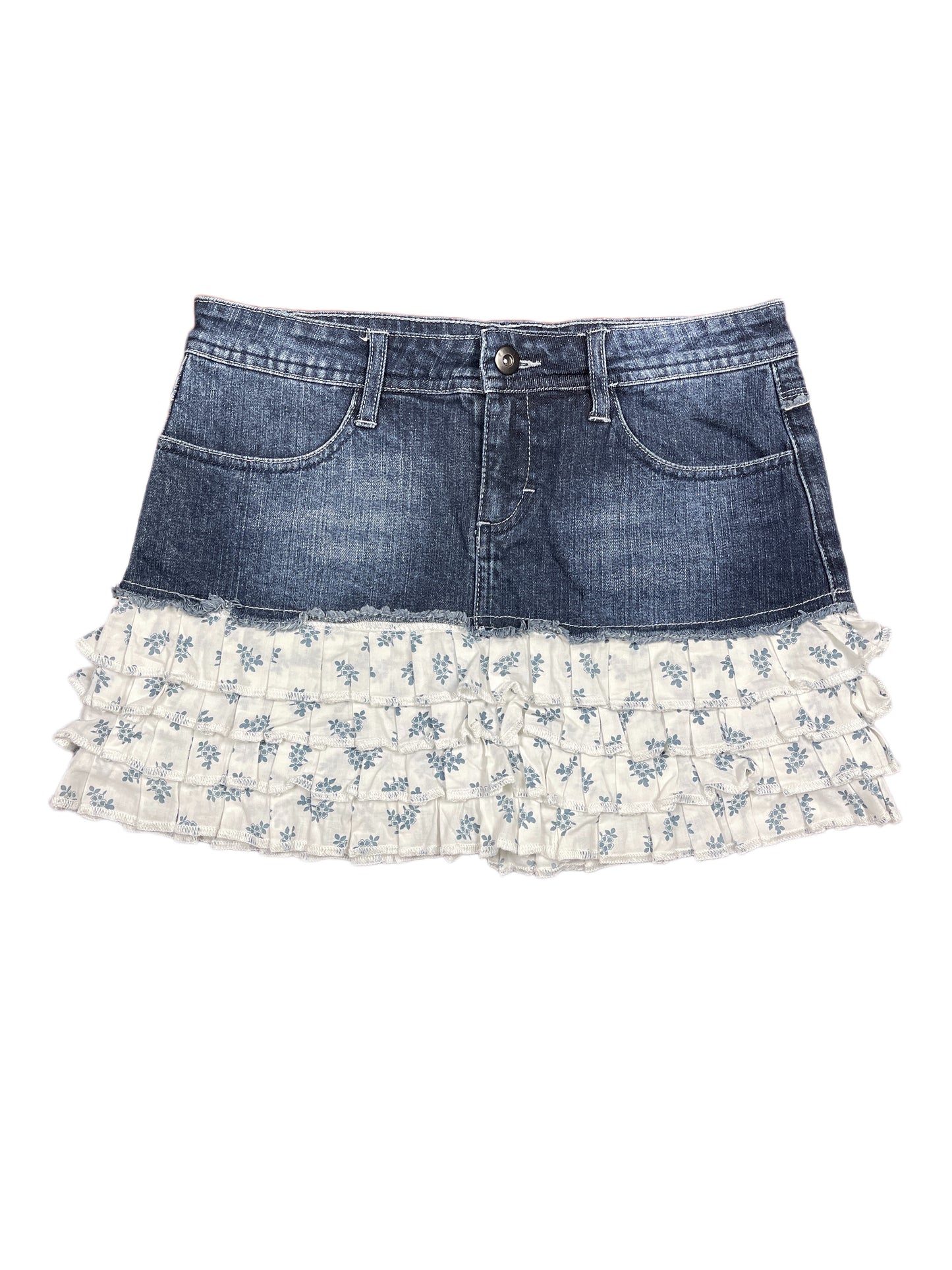 Calzedonia Denim Skirt Blue White XS