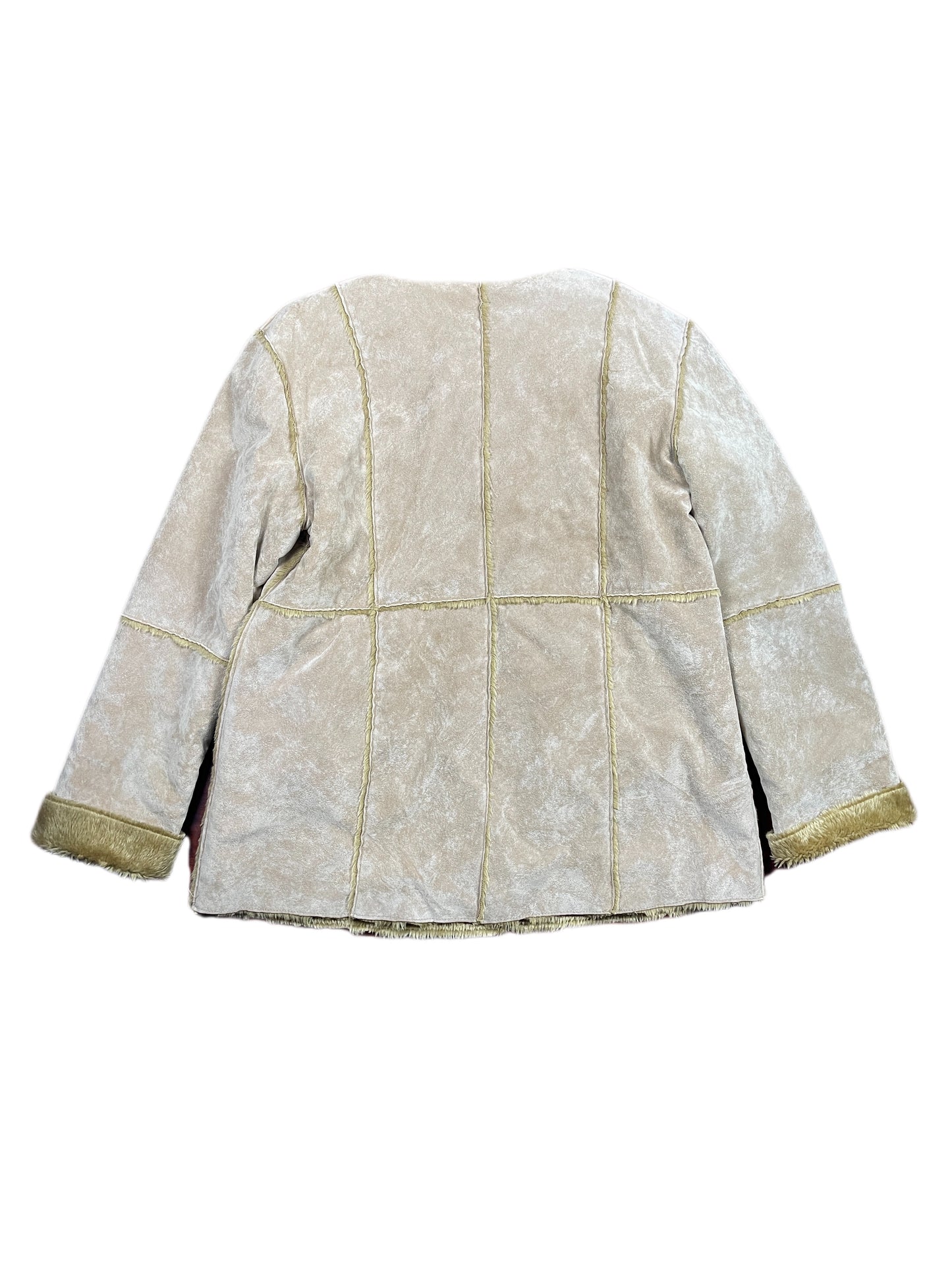 Y2k Tengxu Faux Fur Jacket Beige - L