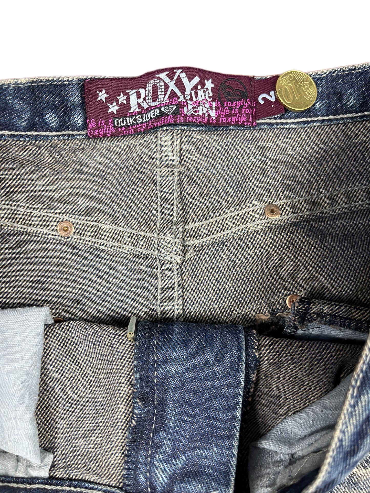 Y2k Roxy Denim Skirt Blue - S