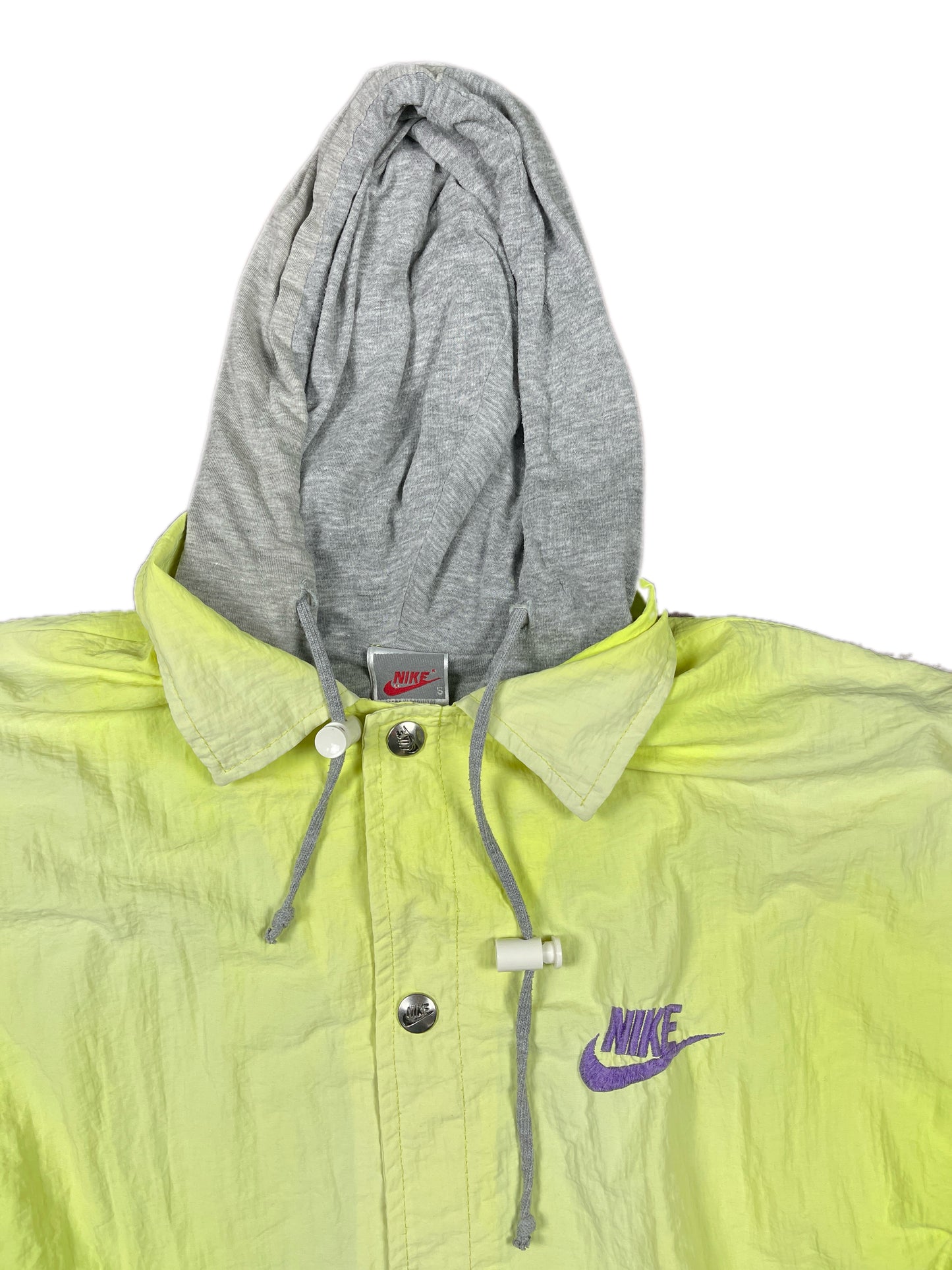 Vintage Nike 1980s Jacket Neon Yellow Gray - S