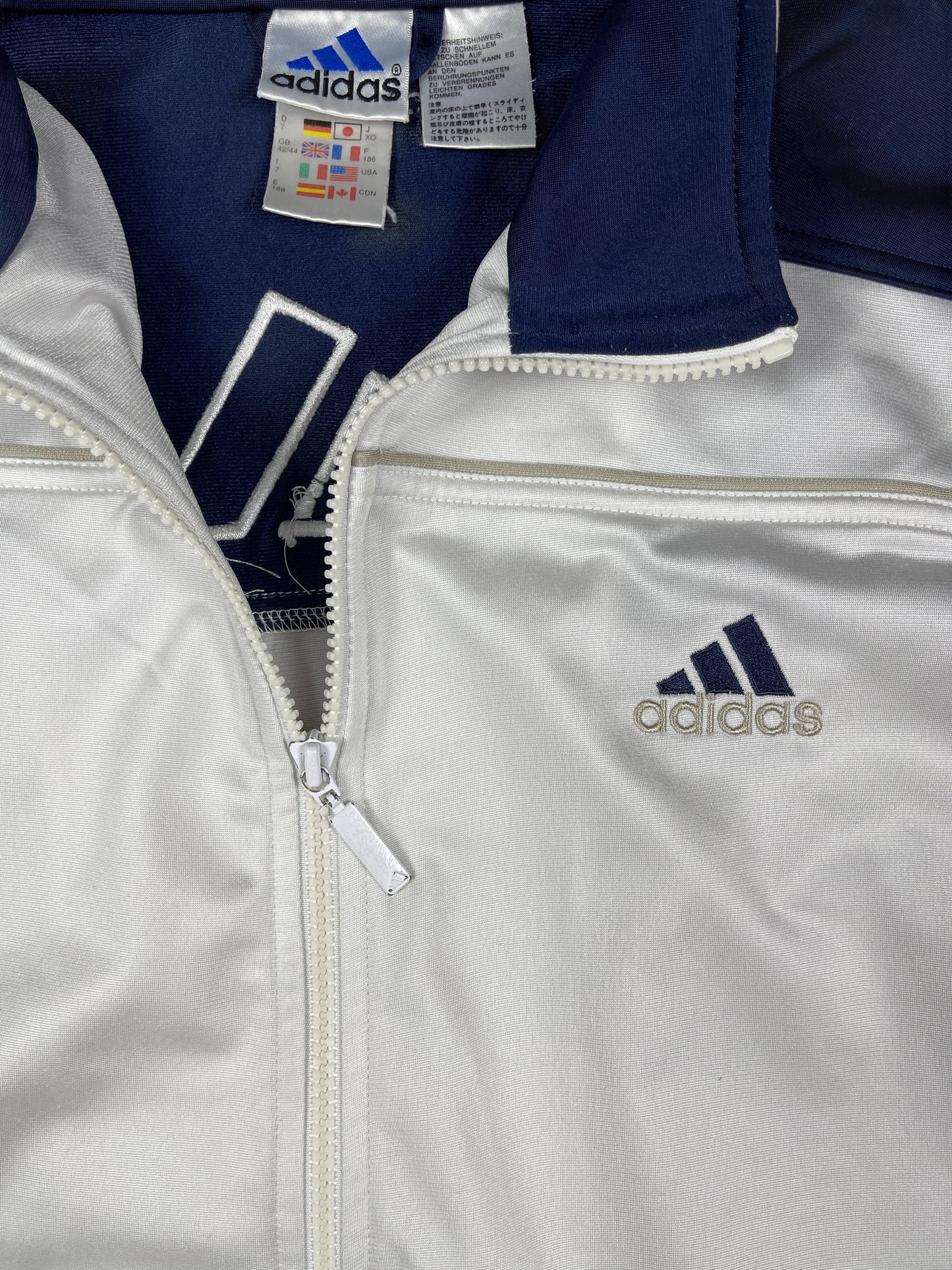 Vintage Adidas Sports Jacket Blue Silver - L