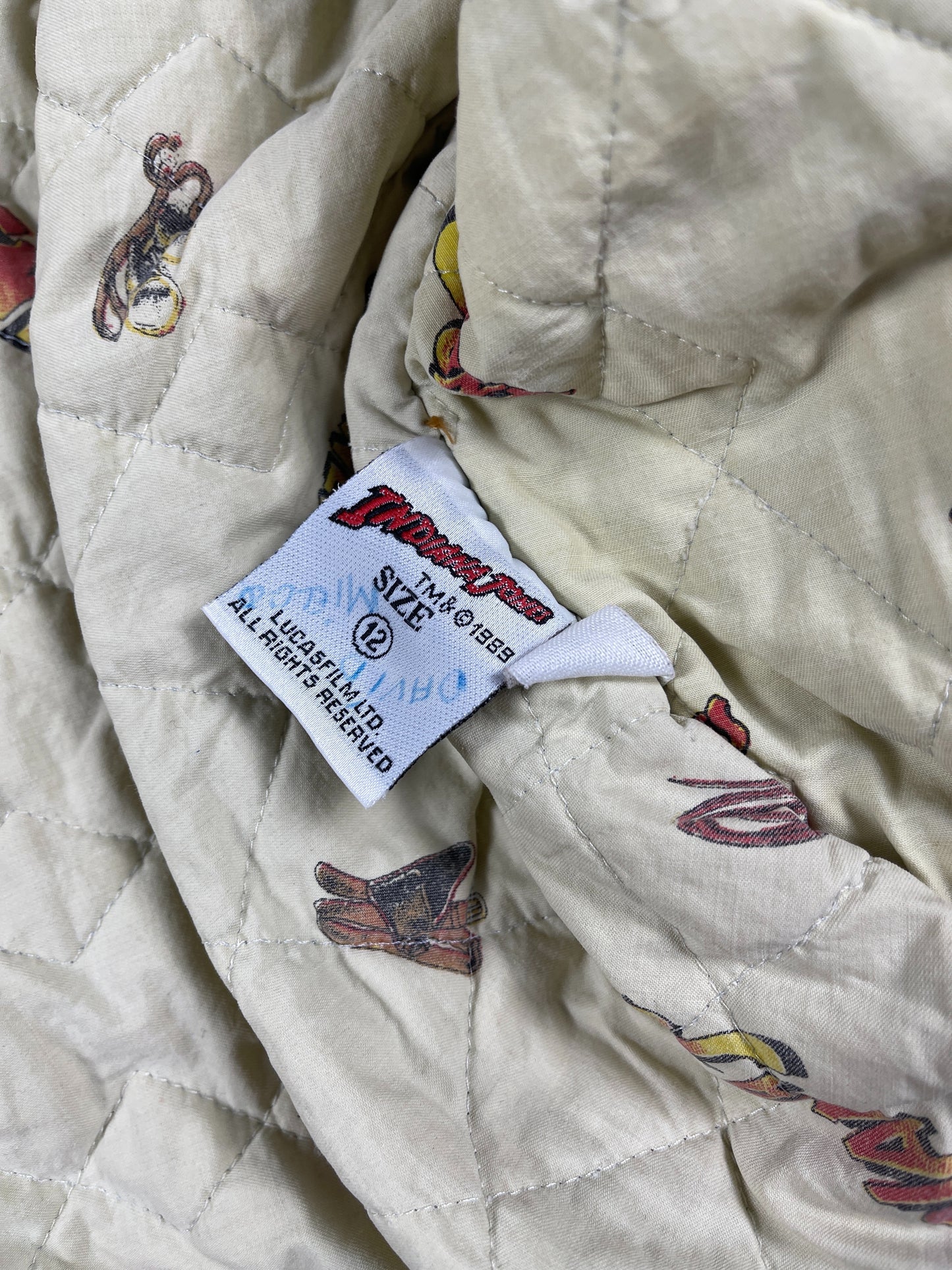 Vintage 1989 Indiana Jones Denim Jacket Passage to India Blue - XS