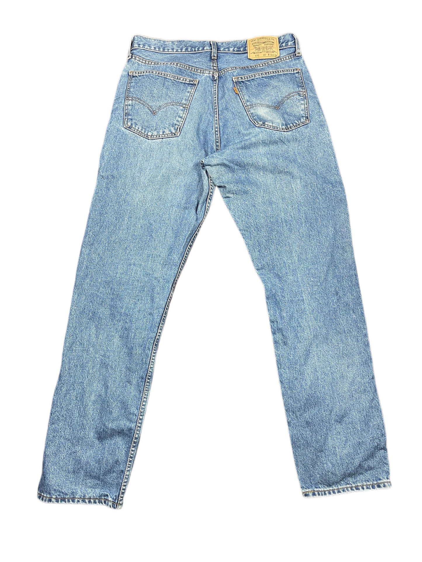 Vintage Levi's 615 Orange Tab Denim Pants Blue - XL