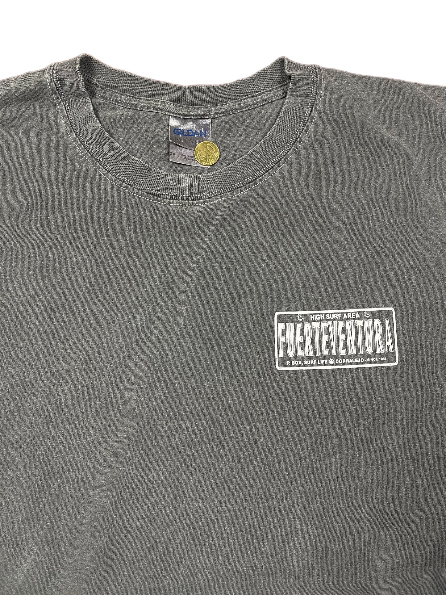 Y2k Gildan Fuerteventura Surfing T-Shirt Gray - XXL