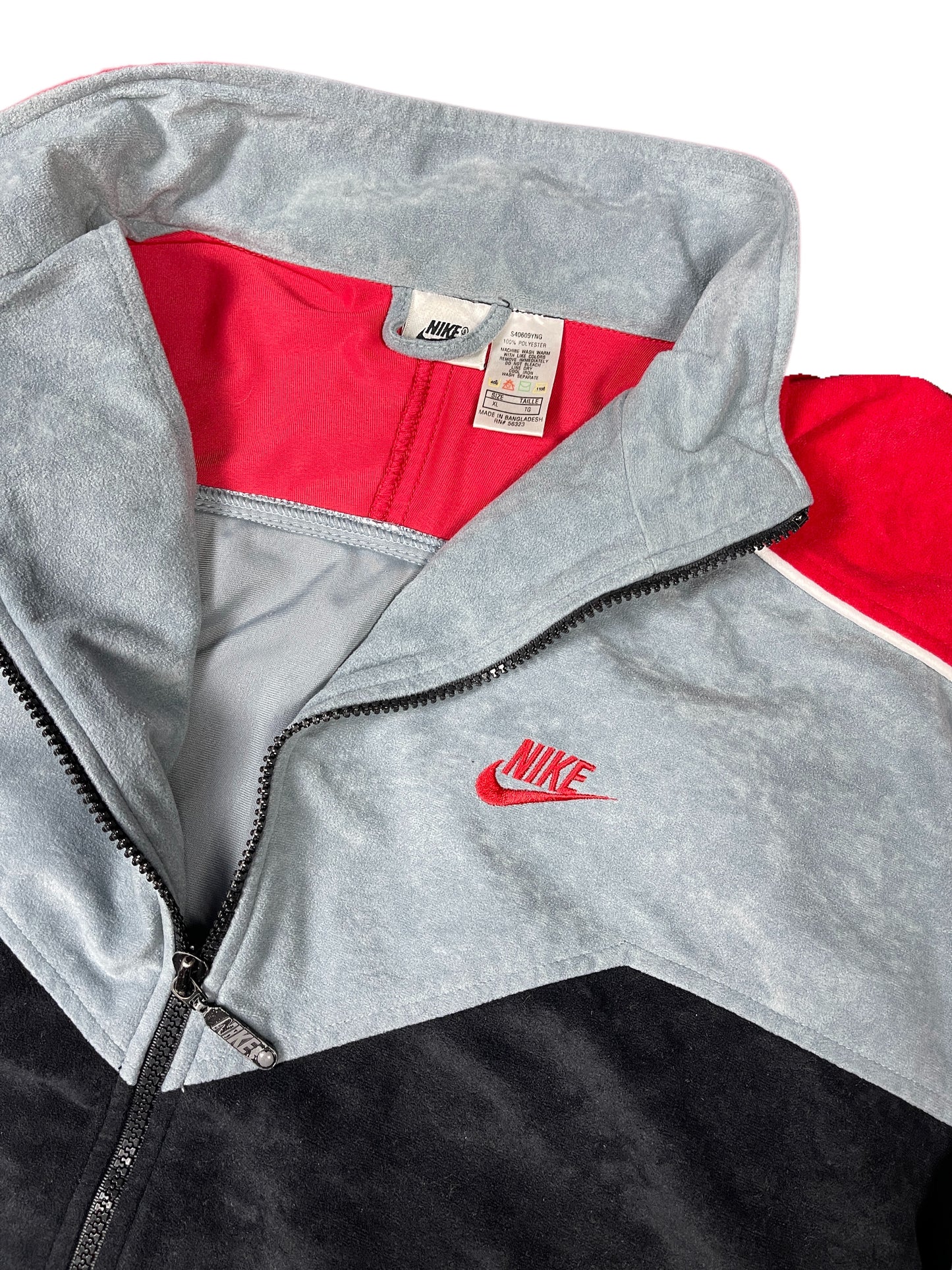 Vintage Nike Sport Flannel Jacket Black Red Gray - XL