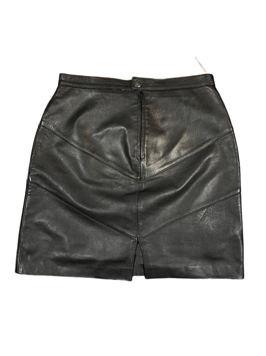 Vintage Leather Skirt Black - S