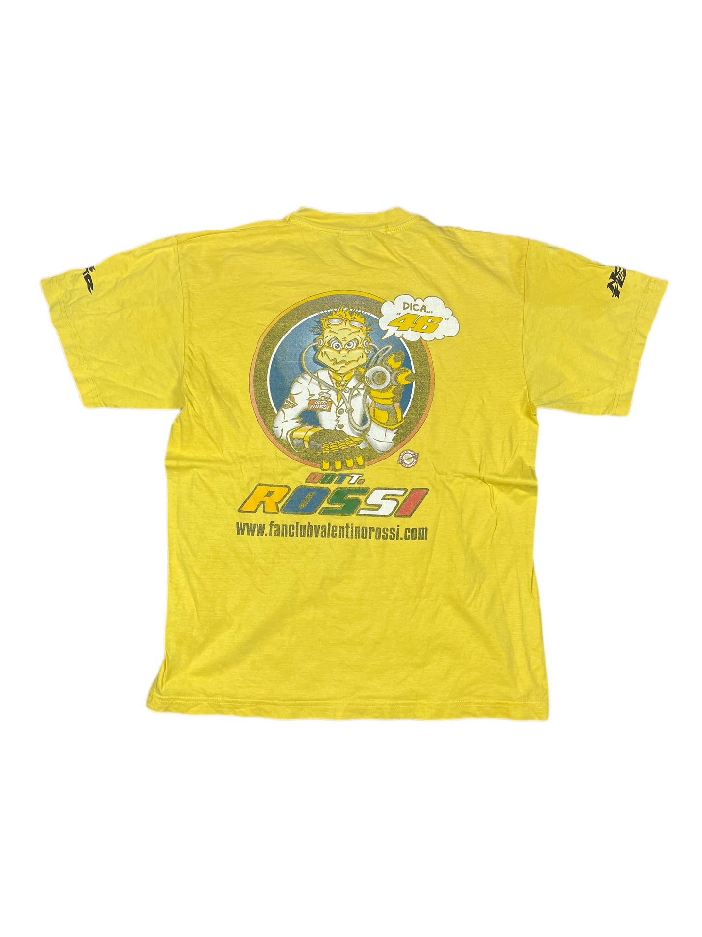 Y2k No Fear Valentino Rossi Fan Club T-Shirt Yellow - M