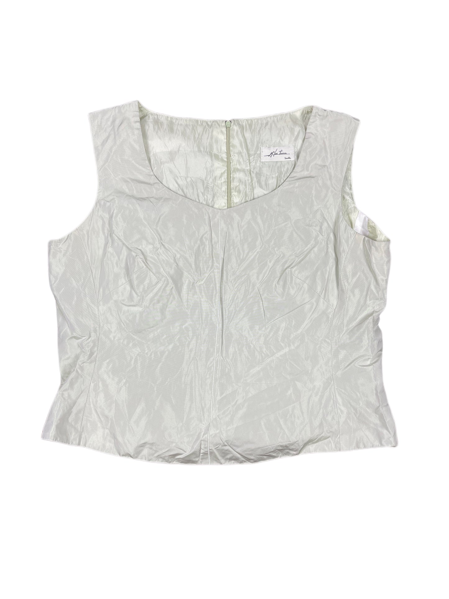 Vintage Maria Jose Ferrera Sleeveless Top White Bluish - XXL