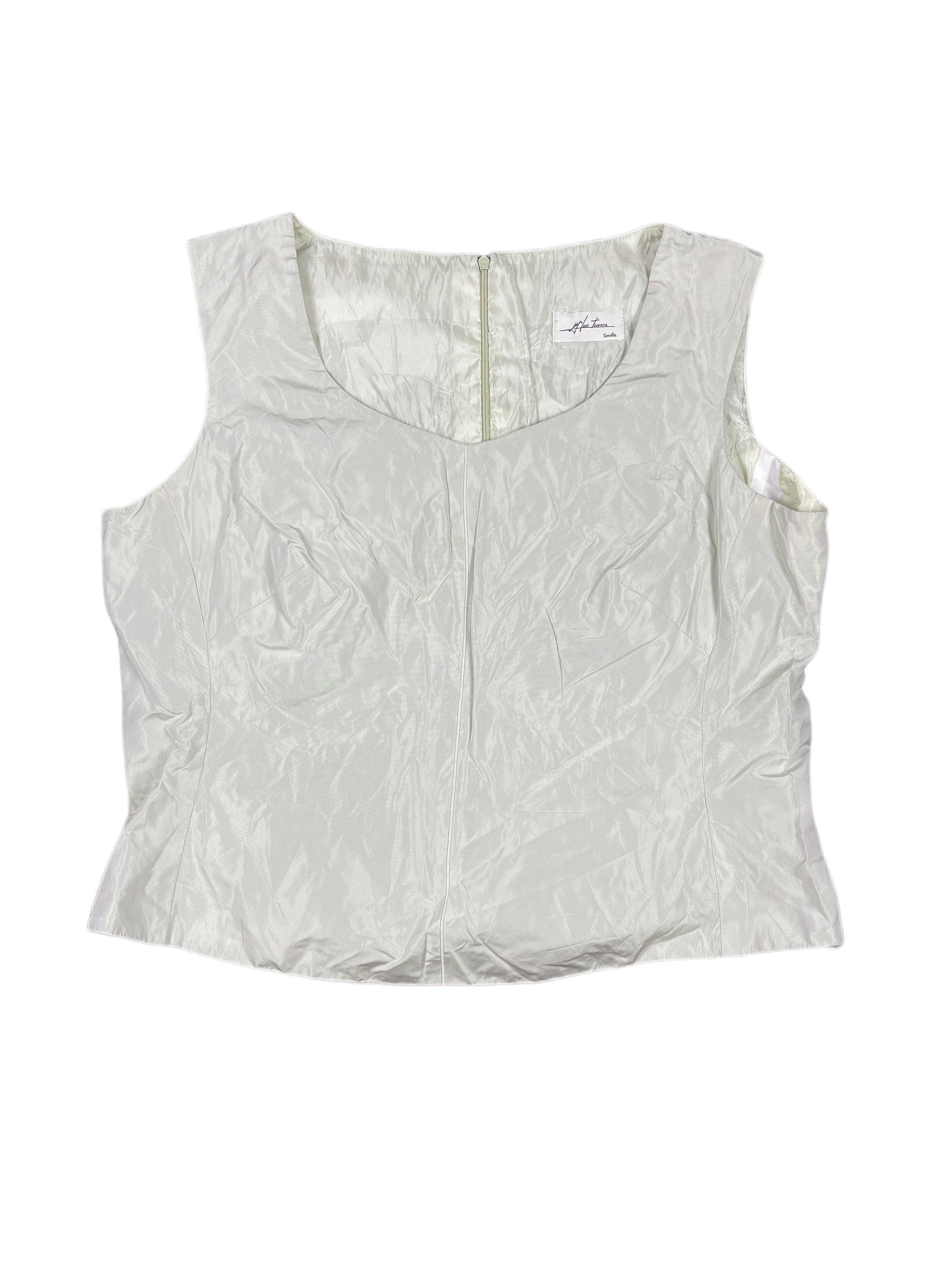 Vintage Maria Jose Ferrera Sleeveless Top White Bluish - XXL