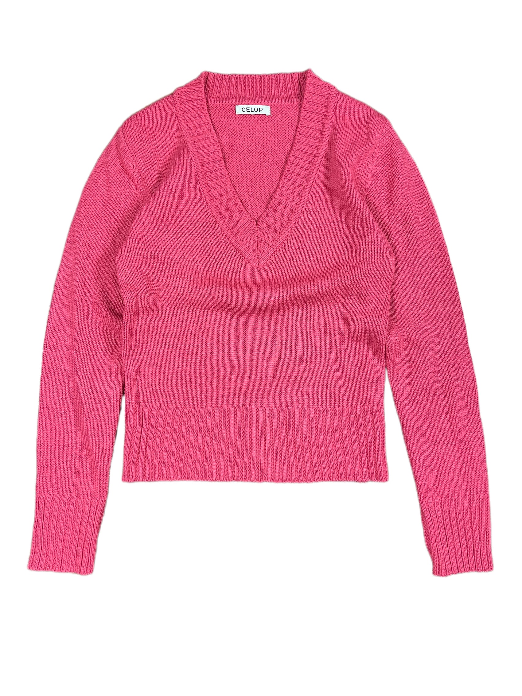 Y2k Celop Knitted Sweatshirt Pink - S