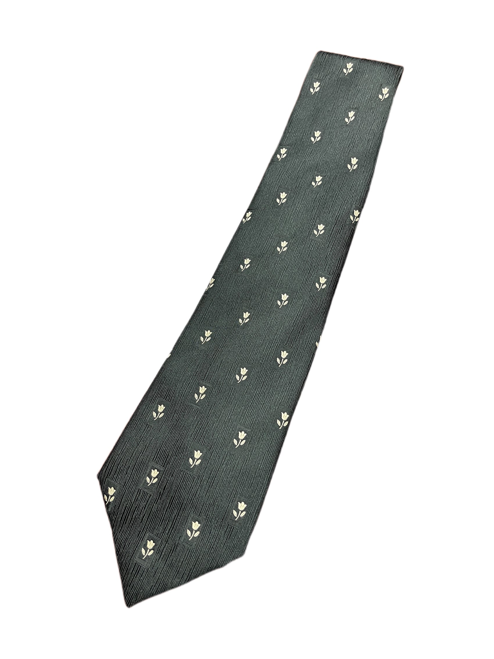 Jules Tie Flowers Navy